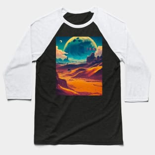 Colorful anime retro desert planet landscape seamless pattern Baseball T-Shirt